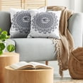 thumbnail image 5 of Ambesonne White Throw Pillow Cover 2 Pack, Vintage Tribal Mandala, 20", Grey, 5 of 5