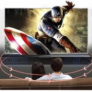 Wireless Bluetooth Soundbar with Subwoofer, 4 Speaker Surround System, 2000mAh Battery, FM Radio, TF Card, AUX Input, Remote Control for TV, Home Theater, PC