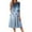 Blue, variant on WTOBBY Women's Fashion Forward Round Neck Floral Print 3/4 Sleeve Dress, Contemporary Digital Design Midi Dress with Comfort Fit,Blue L