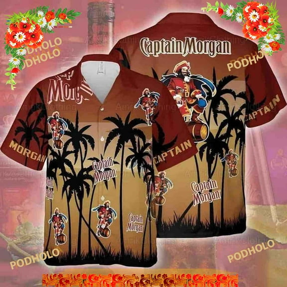 Captain Morgan Hawaiian Shirt, Coconut Tree Gift For Best Friend
