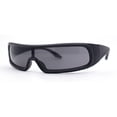thumbnail image 2 of Monolens Narrow Shield Cyclops Wrap Robotic Plastic Sunglasses All Black, 2 of 4