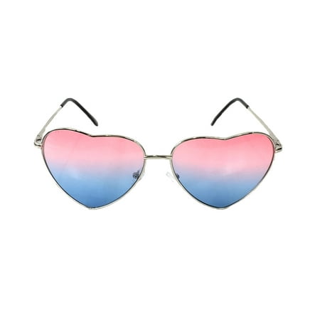 Women's Rainbow Lens Heart Frame Sunglasses - Gold