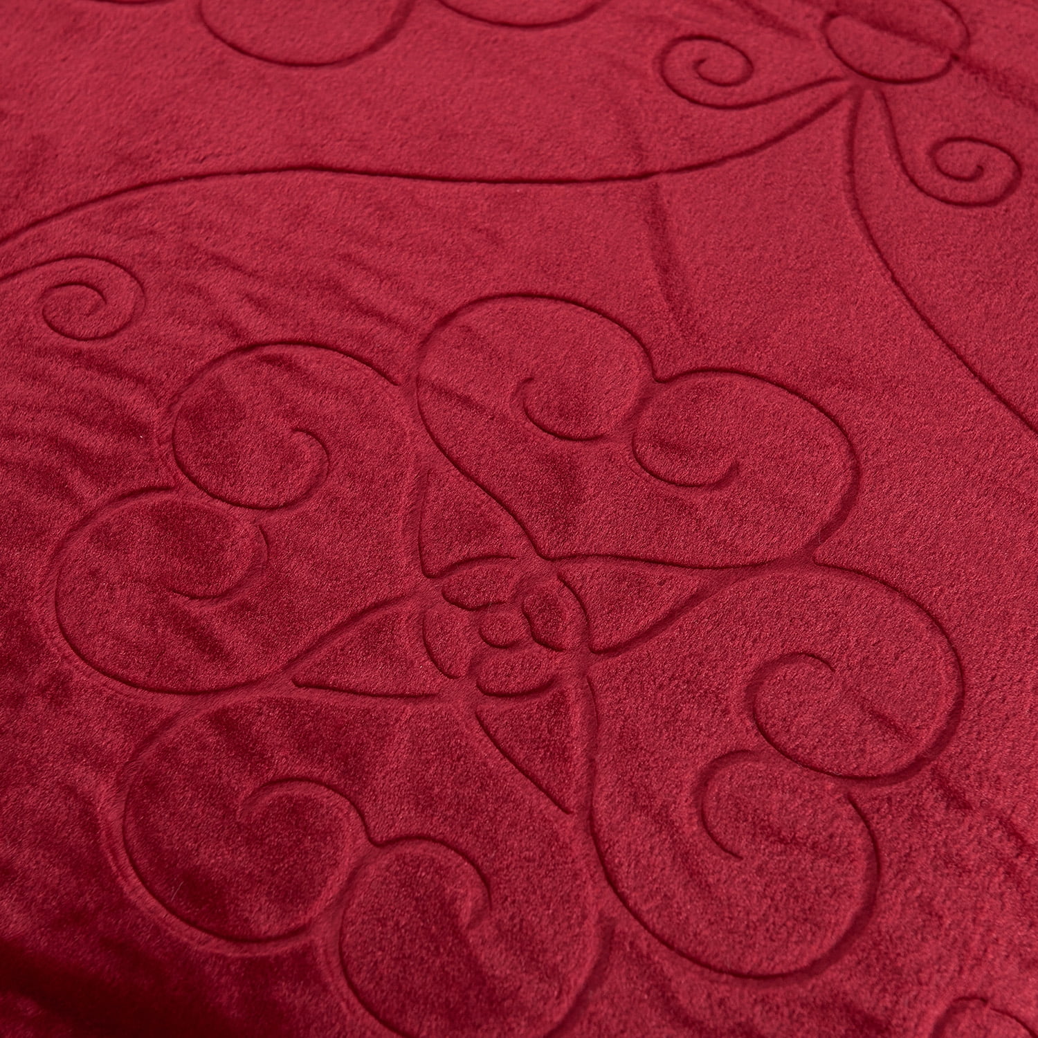 JML Warm Fleece Blanket, 1 Ply Lightweight Embossed Bed Blanket, Queen (75"x 91")