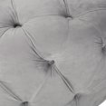 thumbnail image 5 of Noble House Vincent Modern Glam Round Tufted Velvet Ottoman, Gray, 5 of 7