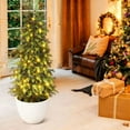thumbnail image 2 of 31In Artificial Cedar Christmas Tree, UV Resistant Potted Topiary for Outdoor Front Porch Decor, Fake Pine Shrubs for Indoor Farmhouse Home Office Decor, 2 of 7