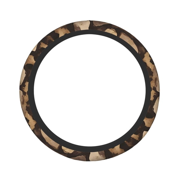 Steering Wheel Cover High Stretch Durable Anti Slip Universal 15 Inch For Cars Trucks Suvs Atv Protects From Heat Cold Wear Leopard Skin Print Style Firebrick_2