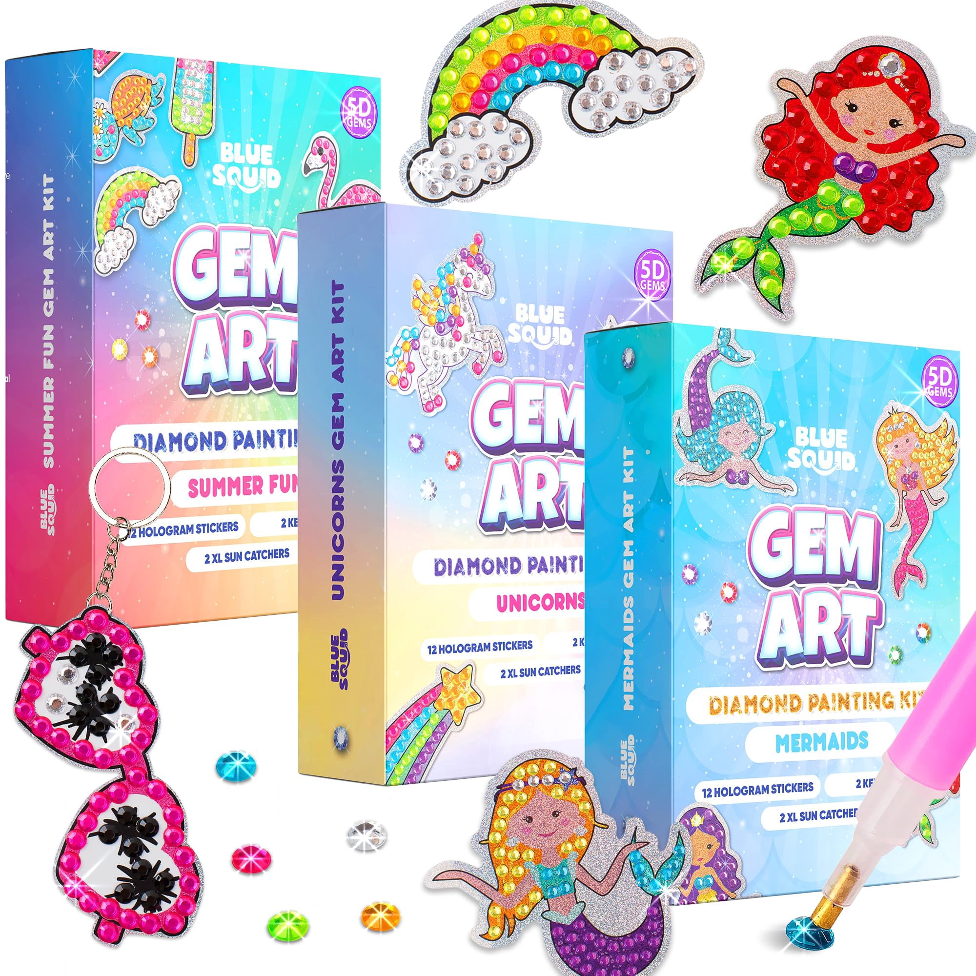 Klever Kits Kit de peinture diamant pour Halloween, créez vos propres autocollants magiques et attrape-soleil, art diamant pour enfants, fournitures d'art, cadeau artisanal pour filles