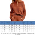 thumbnail image 2 of Top Corto De Punto Suéter clásico para mujer, estilo informal, cuello redondo, manga larga, ajuste holgado, atuendo diario Kuymtek Marrón Xl para Mujer, 2 of 6