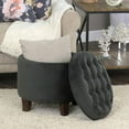 thumbnail image 2 of HomePop Tufted Round Ottoman with Storage, Multiple Colors, 2 of 17