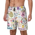 thumbnail image 2 of Uemuo Spring Flowers Birds Pattern Mens Swim Trunks Quick Dry Board Shorts with Mesh Lining, Stretch Beach Shorts Quick Dry No-Chafing Board Shorts-X-Large, 2 of 9