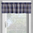 thumbnail image 4 of Ambesonne Checkered Valance & Curtain, Abstract and Striped, 55"x36", Night Blue Cinnamon, 4 of 6