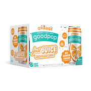 GoodPop Just Juice + Bubbly Water Mini Cans Orange 7.5 fl oz 6 Pk