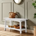 thumbnail image 3 of Alaterre Furniture Craftsbury 36 in. Sturdy Pine Wood Entryway Bench, 2-Person Bench Open Design Accent Furniture, White, 3 of 13