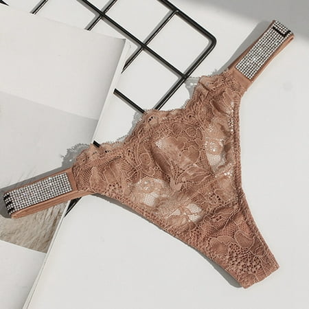 Sexy Sports Fitness Panties Lace Mesh Rhinestone T Back Butt Lifting Underwear For Women Seamless G-string Low-Rise Thongs Xinyi Xinyi