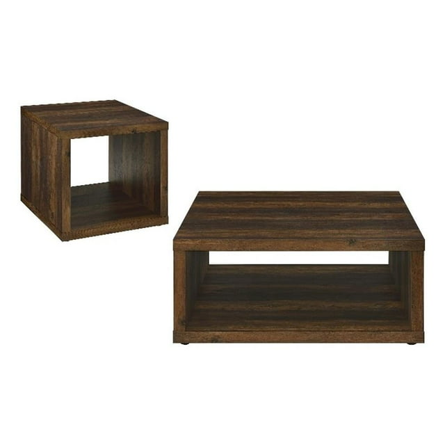 Frisco Ensemble de Table Basse et d'Appoint 2 Pcs Pin Foncé