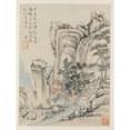 thumbnail image 2 of Xiao Yuncong 19x24 Black Ornate Framed Double Matted Museum Art Print Titled: Album of Seasonal Landscapes, Leaf E (Previous Leaf 3) (1668), 2 of 5