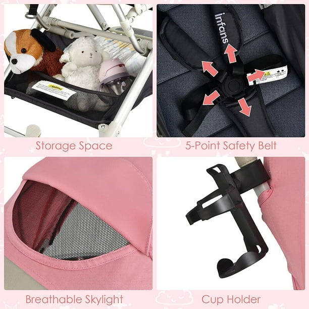 Lightweight stroller with 5 point harness sale
