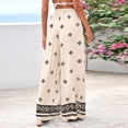 thumbnail image 5 of Women Plus Size Pants Wide Leg Palazzo 2026 Summer Boho Trousers Spring Flowy Beach Vacation Wear, #02 Beige, S, 5 of 6
