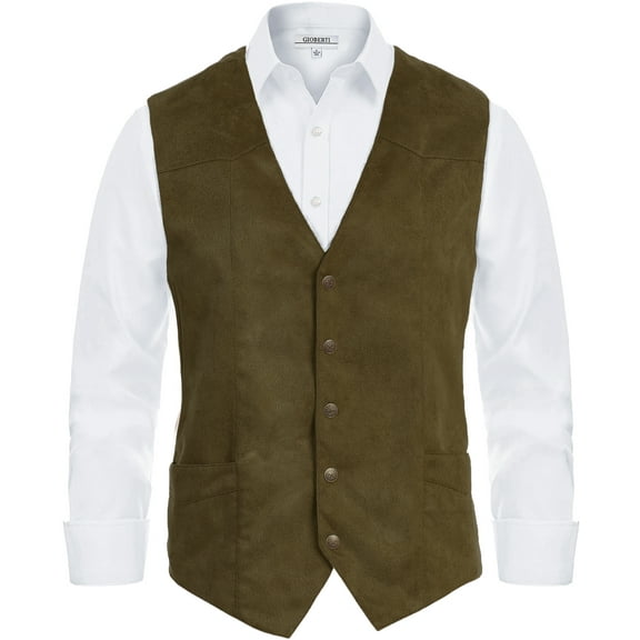 Gioberti Men's 5 Button Faux Suede Vest