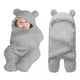 thumbnail image 4 of Manta para bebé, manta para dormir, ultra suave, linda forma de oso, manta de felpa para envolver para invierno y otoño, gris claro, tamaño único, 4 of 12