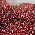 thumbnail image 4 of Elegant Comfort Soft 6-Piece Bed Sheets Set High Quality Microfiber, Wrinkle & Fade Resistant, Holiday Pattern, Cal King,Burgundy Reindeer, 4 of 5