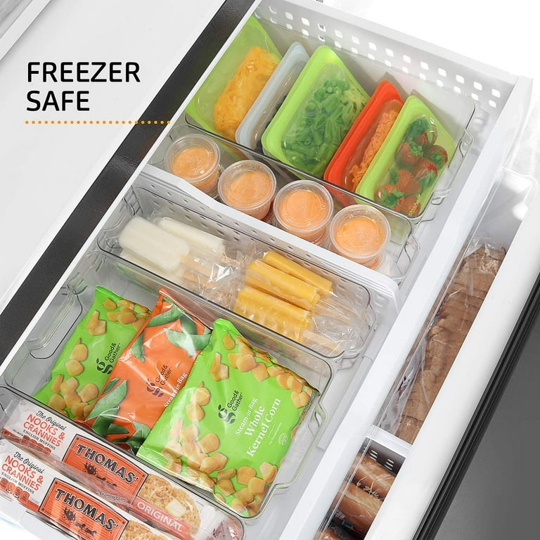 Freezer Organizer Bins Stackable Freezer Storage Clear Pantry Storage  safety