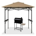 thumbnail image 2 of EAGLE PEAK Pop Up 8' x 5' Grill Gazebo, Instant Outdoor BBQ Canopy, Beige, 2 of 7