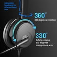 thumbnail image 3 of 3PCS OY131 Single Ear Headset USB Headphones Head-mounted Computer Headphone for Right/Left Ear Call Center Headsets with in-Cord Volume Control, 3 of 5