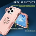 thumbnail image 6 of Nalacover For iPhone 14 Pro Slim Case,Luxury Hybrid Hard PC and TPU Rugged Bumper 3-In-1 Rotatable Magnetic Ring Kickstand Four Corner Guard Shockproof Anti-Scratch Back Phone Cover.Rosegold, 6 of 11