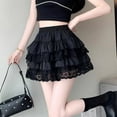thumbnail image 5 of Elastic Gothic Lace Tutu Skirt Women Black Mesh Detail Petticoat Sexy Mini Tulle Skirts Party Club Wear Dancer, 5 of 8