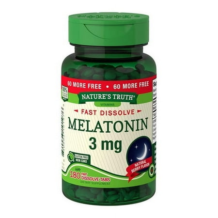 Natures Truth Melatonin 3mg Berry, 180 Ea, 6 Pack