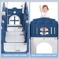 thumbnail image 6 of Rugerasy 8 In 1 Toddler Slide Set,Freestanding Backyard Playground , Slide with Basketball Hoop, Telescope, Steering Wheel, Tunnel, Ball and Storage Space for Indoor, Outdoor,Blue, 6 of 11