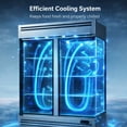 thumbnail image 4 of NSF 54'' Reach In Refrigerator 42 Cu.ft. Commercial 2-Door Upright Refrigerator in Stainless Steel, 4 of 13