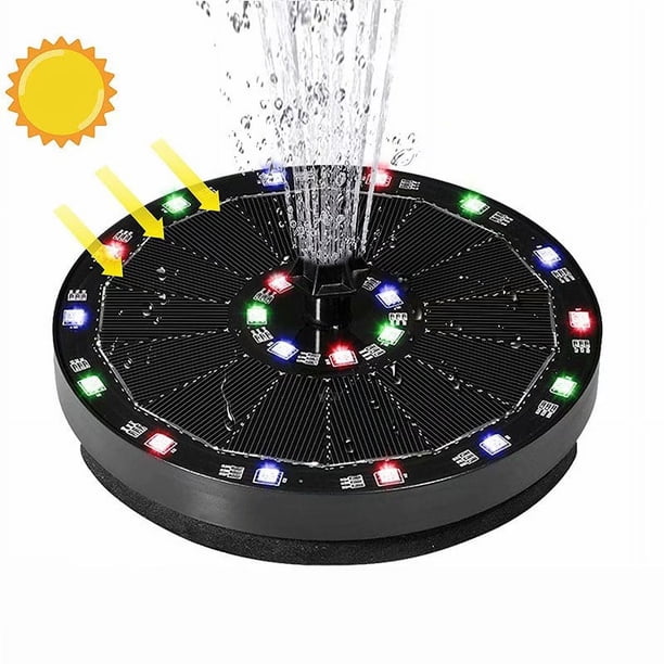 Fuente colgante con energía solar Piscina al aire libre Fuente de agua flotante Batería de almacenamiento 7V3W con luces de colores Fuente Bird Wants Fountain oso de fresa Electrónica