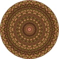 thumbnail image 1 of Ahgly Company Machine Washable Indoor Round Transitional Sedona Brown Area Rugs, 4' Round, 1 of 7