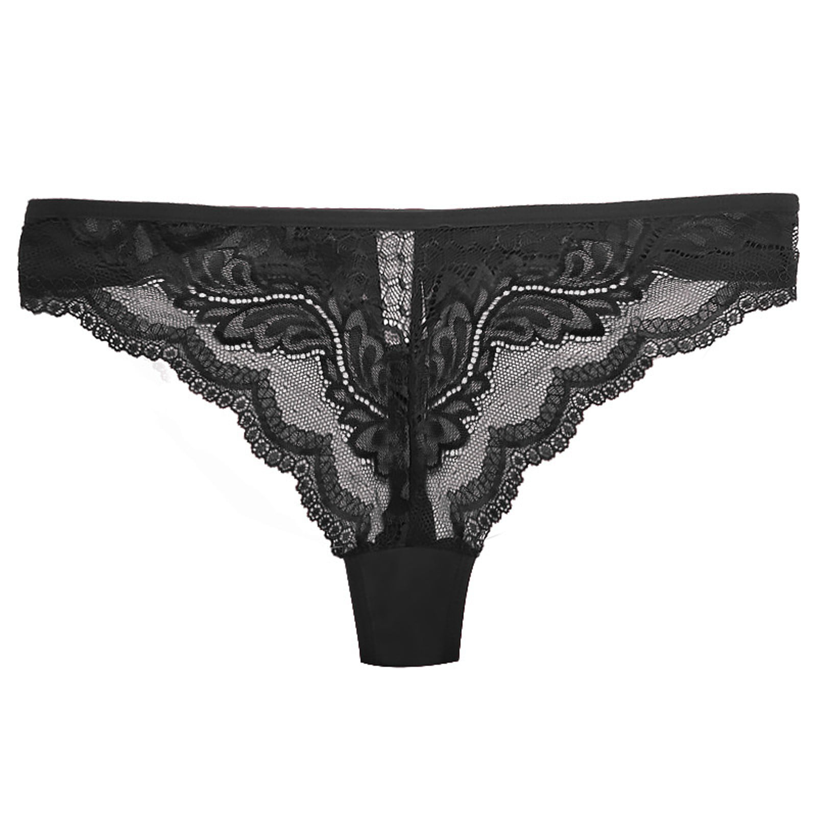 Panic Panties Underwear L/XL Black Lace Thong - Delivered In As
