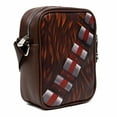thumbnail image 2 of Star Wars Vegan Leather Crossbody Backpack for Men and Women with Adjustable Strap, Chewbacca Character Close Up, Brown, 2 of 4
