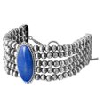 thumbnail image 2 of American West Jewelry Sterling Silver Oval Lapis Oval Cut Beaded Toggle Bracelet, Size, Size Small to Large, 2 of 6