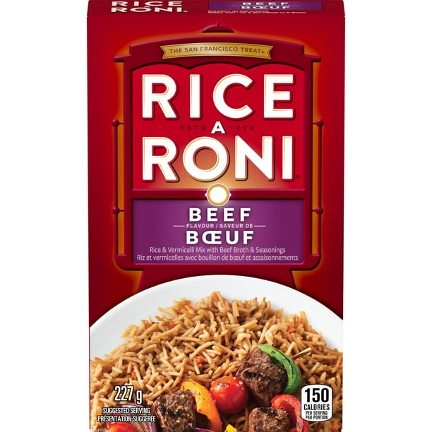 Rice-A-Roni Riz et vermicelle avec bouillon de bœuf et assaisonnements Saveur de Bœuf 227g