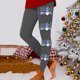 thumbnail image 2 of Gibobby Mallas Termicas Afelpadas Mujer Leggings para mujer Leggings de entrenamiento Pantalones de bloque de color con estampado navideño Leggings elásticos (Gris, XL), 2 of 5