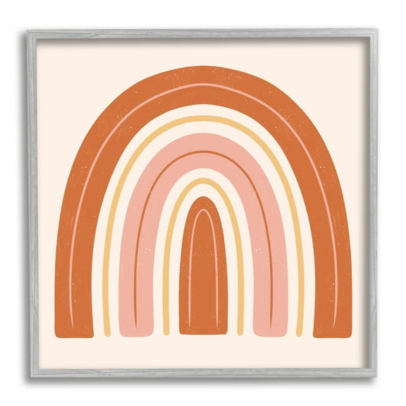 Stupell Industries Casual Striped Red Rainbow Yellow Line Accents Framed Wall Art, 24 x 24, Design by Jalynn Heerdt