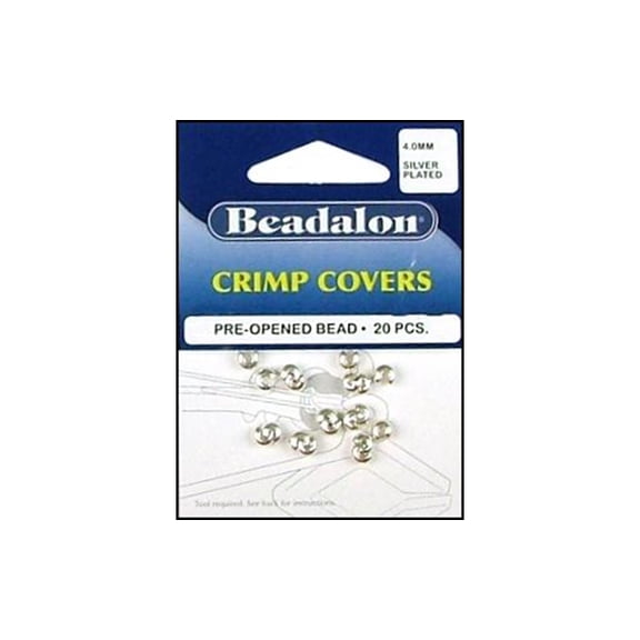 Beadalon Crimp Cover: Silver Plated, 4 mm