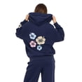 thumbnail image 2 of Forever 21 Women’s Zip Up Hoodie with Floral Patches, Relaxed Fit Hooded Sweatshirt with Front Pockets for Casual Everyday Layering, XS-XL, 2 of 6