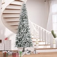 thumbnail image 2 of Árbol de Navidad HOMCOM, pino delgado, flocado en nieve, 9 pies con 1084 puntas, 2 of 9