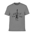 thumbnail image 6 of Men Vintage Rock Guitar USA Flag Graphic T-Shirt, "Rockin' In The USA" Crew Neck Poly Cotton Short Sleeve Patriotic Music Tee, 6 of 8