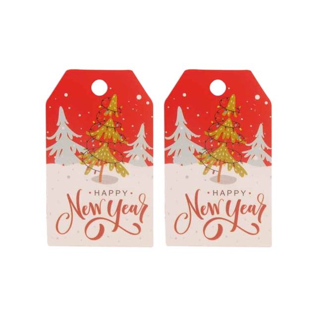 100 Uds. Tarjetas de papel de Papá Noel, suministros para fiestas de Navidad, etiquetas Kraft DIY, etiquetas colgantes de papel para envolver Kits de decoración para fiestas árbol de año nuevo blanco Yuarrent HA001764-05