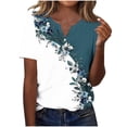 thumbnail image 2 of Babysbule Floral Print Short Sleeve O-Neck T-Shirts & Blouse (Women's), 2 of 7