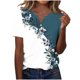 thumbnail image 3 of TaTaai Womens Casual Loose Fit Random Print V Neck Tops Button Decor Short Sleeve T Shirts Soft Lightweight Comfy Fashion Daily Wear Blouses for Women Gift, 3 of 7