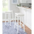 thumbnail image 1 of Linon Claridge Backless Bar Stool White Faux Leather Seat Wood Frame in White, 1 of 13