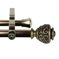 thumbnail image 3 of 48" to 84" Adjustable 3/4" Dia Double Curtain Rod in Antique Brass with Ingo Finials,(4789-484), 3 of 3